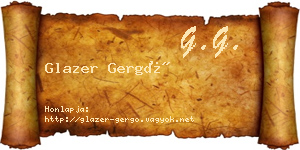 Glazer Gergő névjegykártya