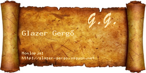 Glazer Gergő névjegykártya